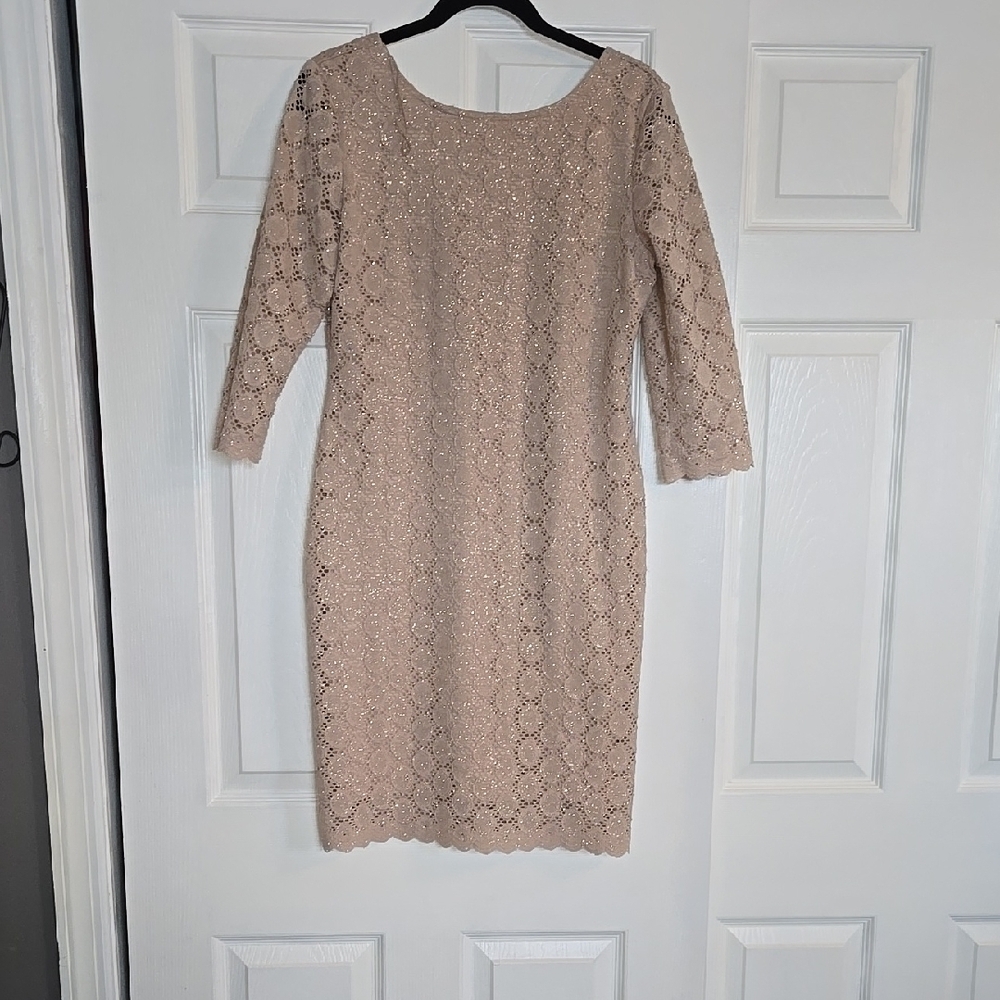 Elegant Lace Dress in Beige